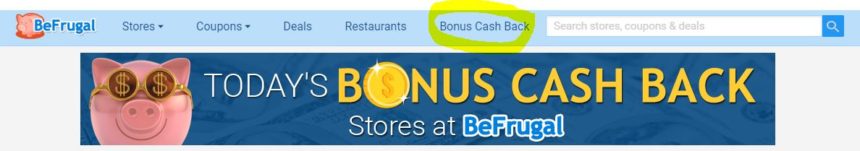 befrugal bonus cashback stores image